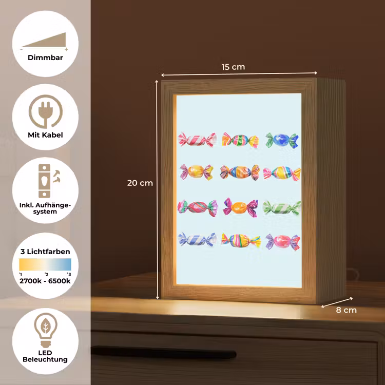 Snoepjes - Realistisch - Kleurrijk Light Box met kabel (Tafellamp) klein -USP_DE