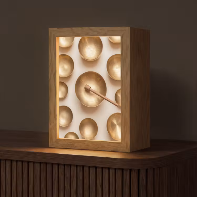 Symmetrisch - Goud - Brons - Balans Light Box met kabel (Tafellamp) klein -z3d_website