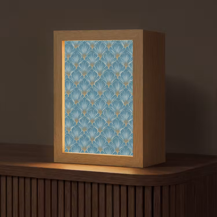 Symmetrisch - Patroon - Blauw Light Box met kabel (Tafellamp) klein 925 -z3d_website