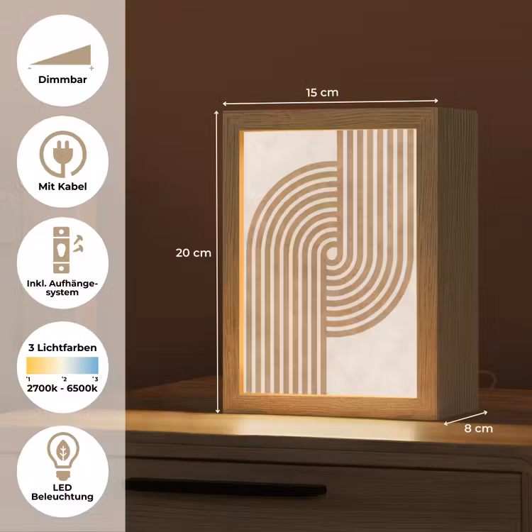 Symmetrische bocht - Koperkleurig Light Box met kabel (Tafellamp) klein -USP_DE