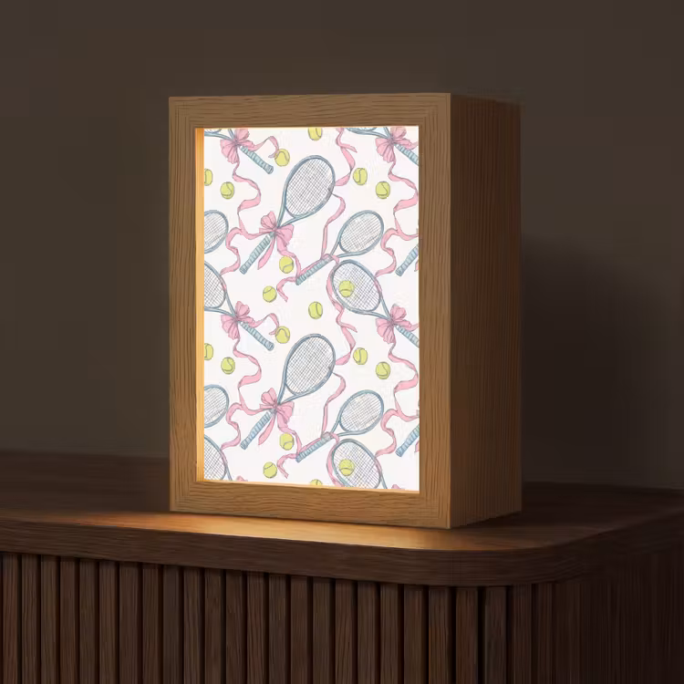 Tennis - Strikken - Kleurrijk Light Box met kabel (Tafellamp) klein 925 -z3d_website
