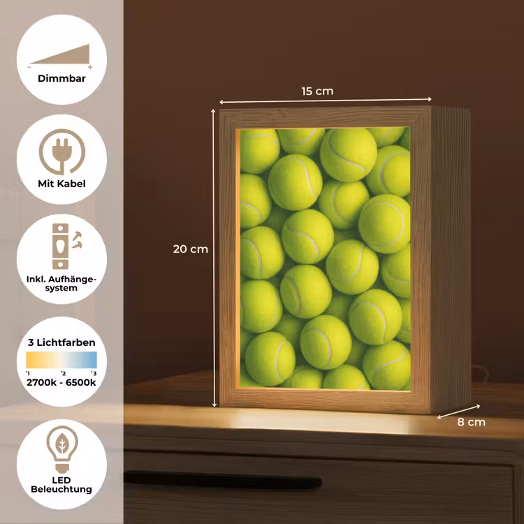 Tennisballen - Bal - Geel Light Box met kabel (Tafellamp) klein -USP_DE