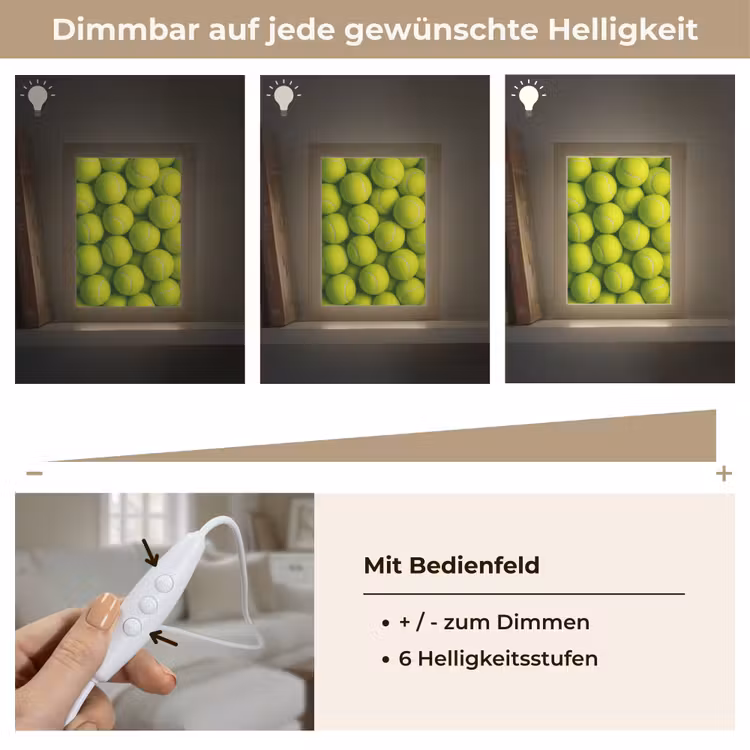 Tennisballen - Bal - Geel Light Box met kabel (Tafellamp) klein -USP_dimbaarDE