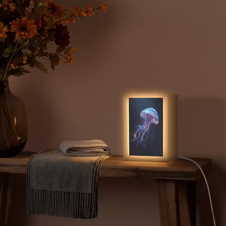 Tentakels - Kwal - Paars - Sprankeling Light Box met kabel (Tafellamp) klein -sfeer4