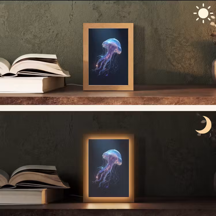 Tentakels - Kwal - Paars - Sprankeling Light Box met kabel (Tafellamp) klein -sfeer3