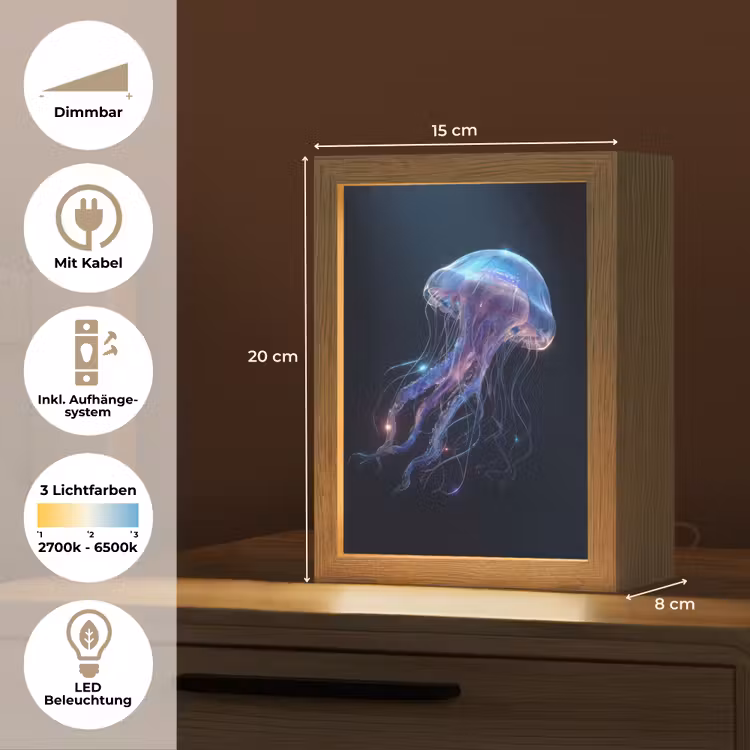 Tentakels - Kwal - Paars - Sprankeling Light Box met kabel (Tafellamp) klein -USP_DE