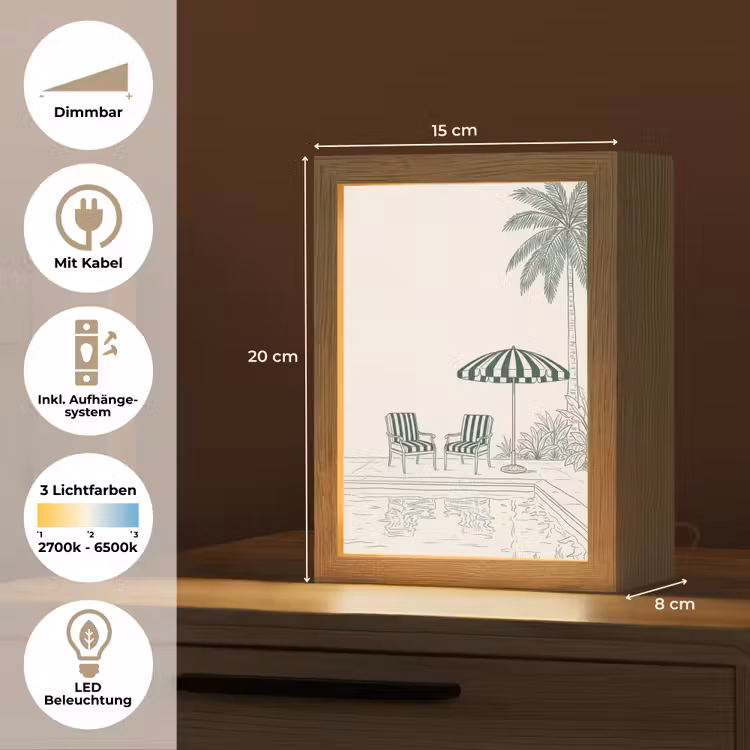 Terras - Illustratie - Groen Light Box met kabel (Tafellamp) klein -USP_DE