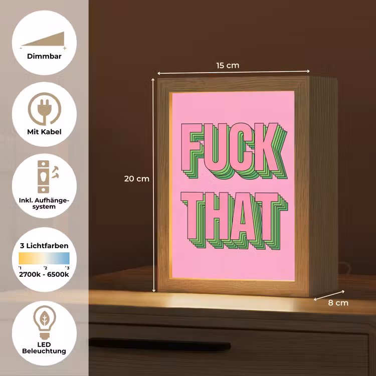 Tekst - Bold - Roze Light Box met kabel (Tafellamp) klein -USP_DE