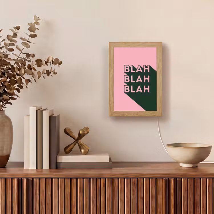 Tekst - Grafisch - Groen - Schaduw Light Box met kabel (Tafellamp) klein -sfeer2