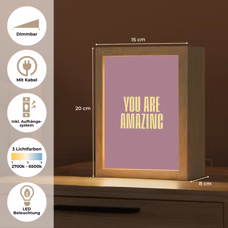 Tekst - Paars - Amazing Light Box met kabel (Tafellamp) klein -USP_DE