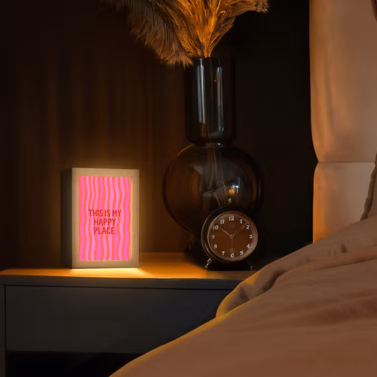 Tekst - Modern - Kleurrijk Light Box met kabel (Tafellamp) klein -sfeer1