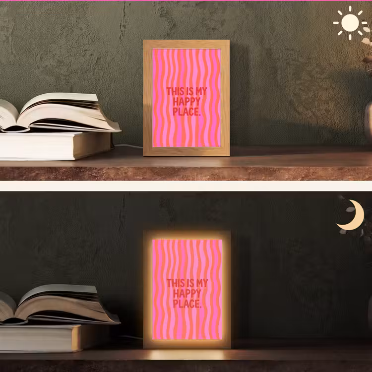 Tekst - Modern - Kleurrijk Light Box met kabel (Tafellamp) klein -sfeer3