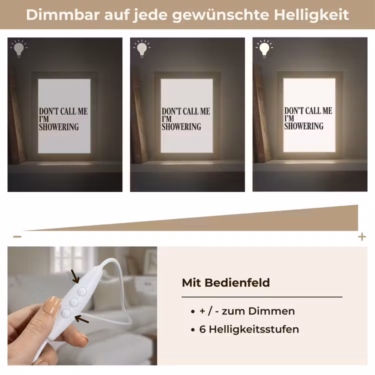 Tekst - Modern - Zwart - Wit Light Box met kabel (Tafellamp) klein -USP_dimbaarDE