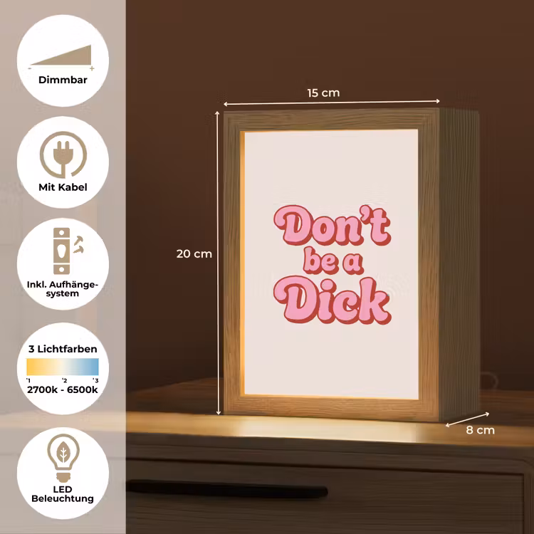 Tekst - Boodschap - Roze Light Box met kabel (Tafellamp) klein -USP_DE