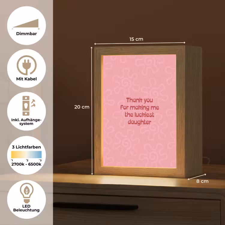 Tekst - Rood - Moederdag Light Box met kabel (Tafellamp) klein -USP_DE