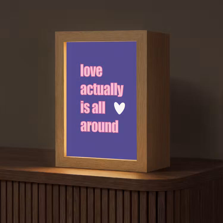 Tekst - Valentijn - Love - Blauw Light Box met kabel (Tafellamp) klein -z3d_website