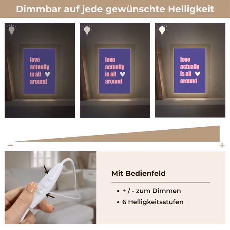 Tekst - Valentijn - Love - Blauw Light Box met kabel (Tafellamp) klein -USP_dimbaarDE