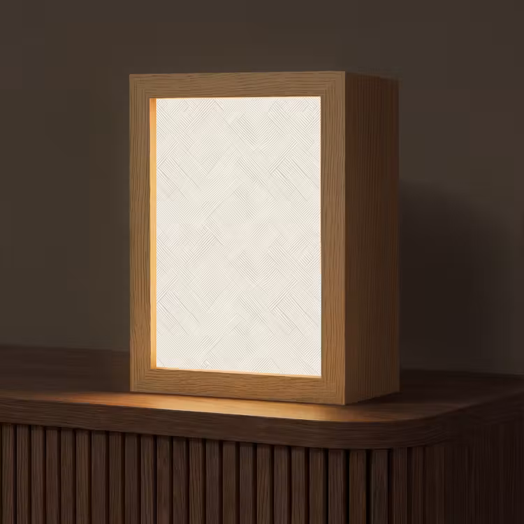 Textuur - Abstract - Beige Light Box met kabel (Tafellamp) klein 925 -z3d_website