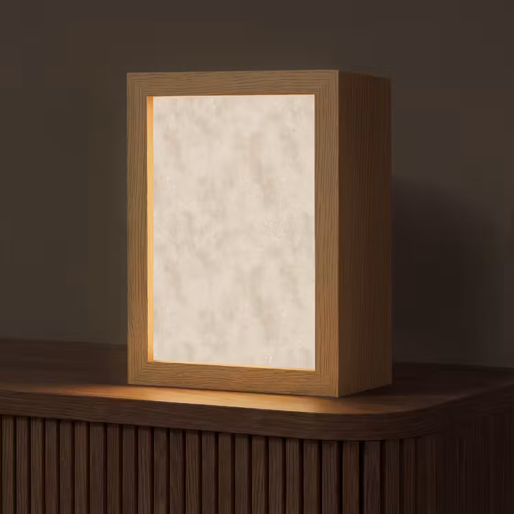 Structuur - Spikkels - Beige Light Box met kabel (Tafellamp) klein 925 -z3d_website