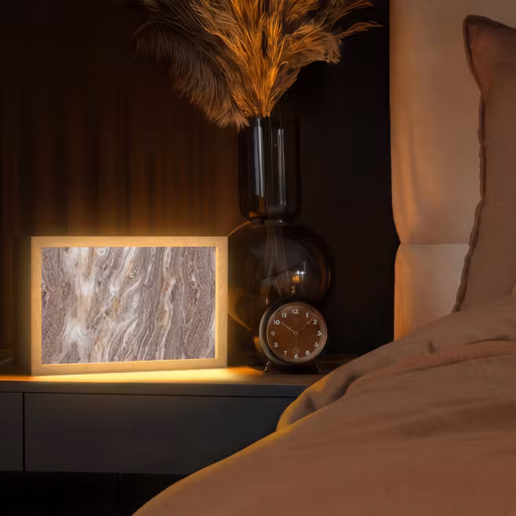 Textuur - Steen - Abstract - Beige Light Box met kabel (Tafellamp) klein -sfeer1