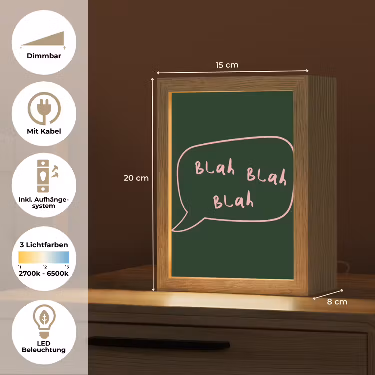 Tekstwolkje - Donkergroen - BLAH BLAH BLAH Light Box met kabel (Tafellamp) klein -USP_DE