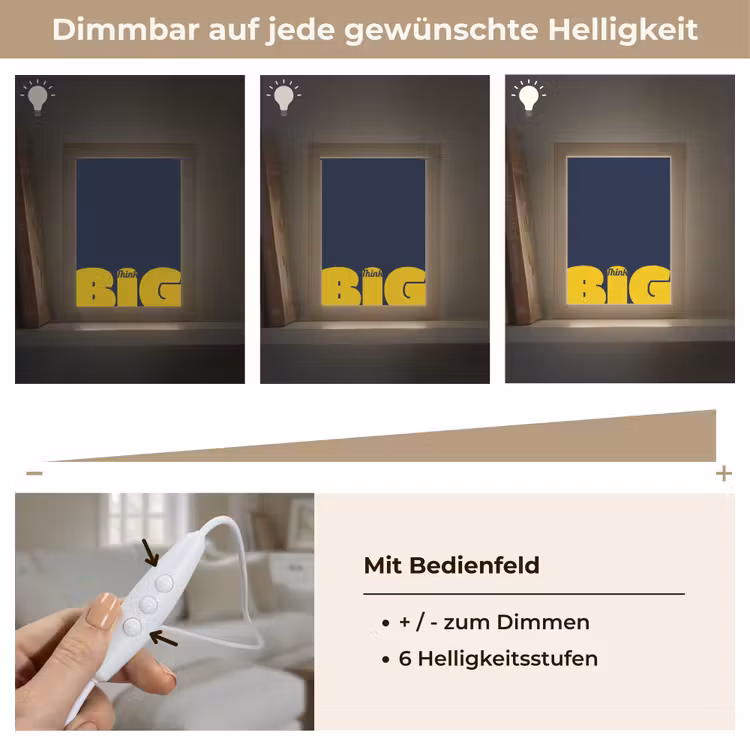 Think big - Blauw - Geel Light Box met kabel (Tafellamp) klein -USP_dimbaarDE