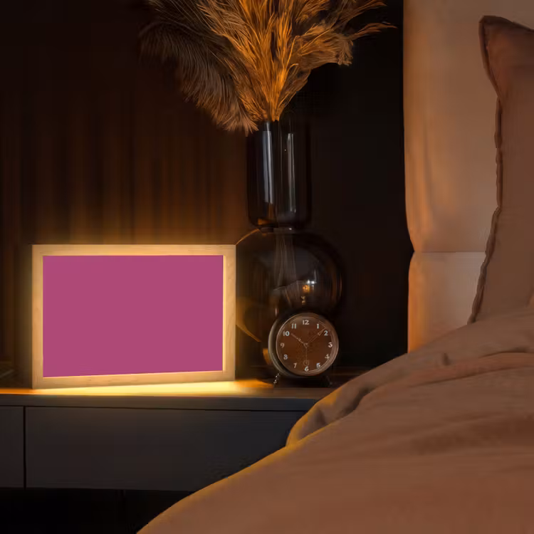 Deep - Magenta - Paars Light Box met kabel (Tafellamp) klein 924 -sfeer1
