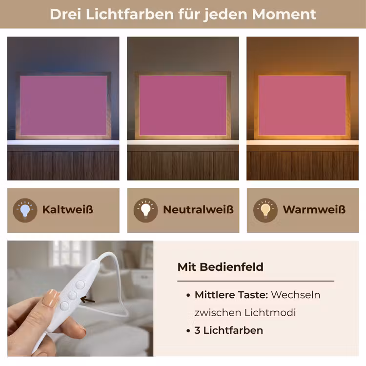 Deep - Magenta - Paars Light Box met kabel (Tafellamp) klein 924 -USP_lichtkleurDE