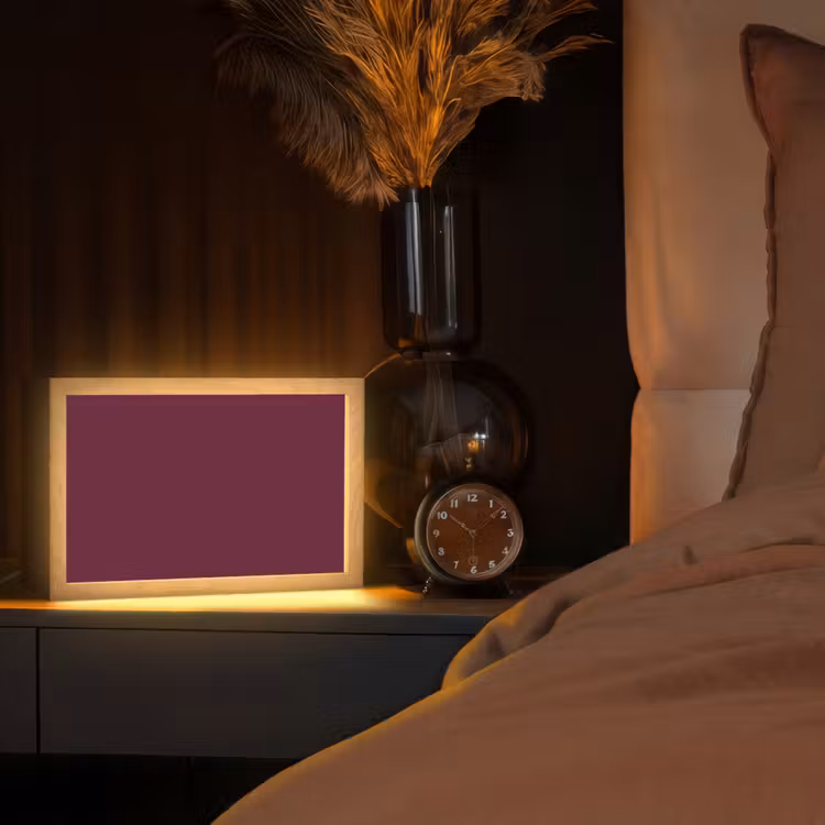 Deep - Plum - Paars Light Box met kabel (Tafellamp) klein 924 -sfeer1