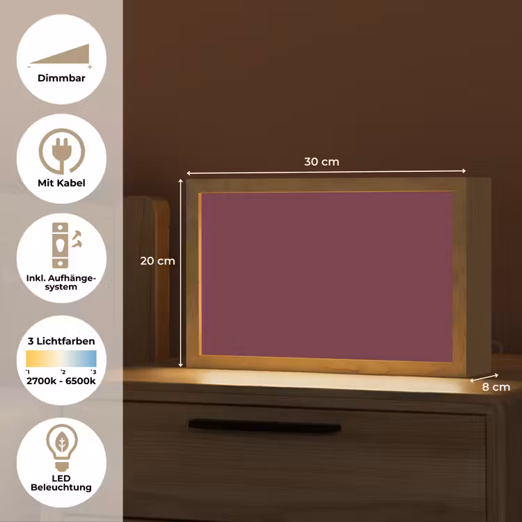 Deep - Plum - Paars Light Box met kabel (Tafellamp) klein 924 -USP_DE