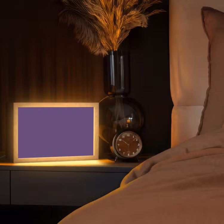 Deep - Plum - Paars Light Box met kabel (Tafellamp) klein 924 -sfeer1