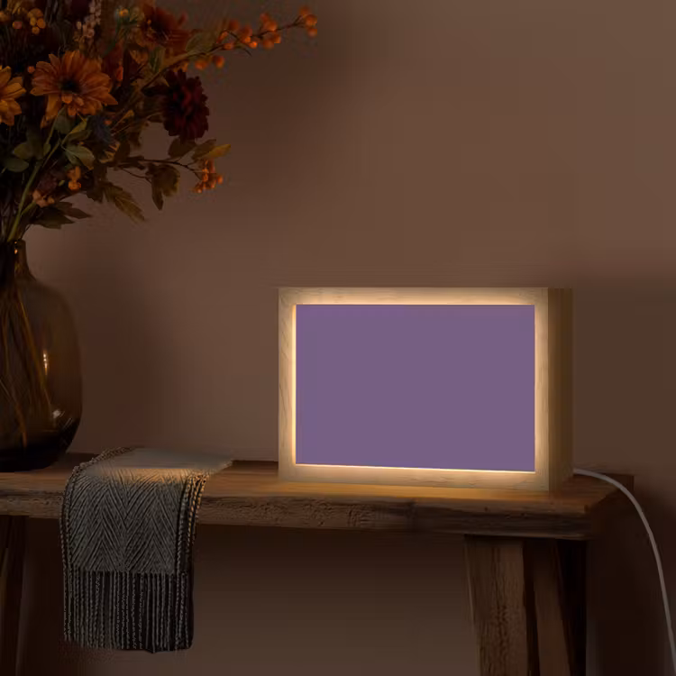Deep - Plum - Paars Light Box met kabel (Tafellamp) klein 924 -sfeer4