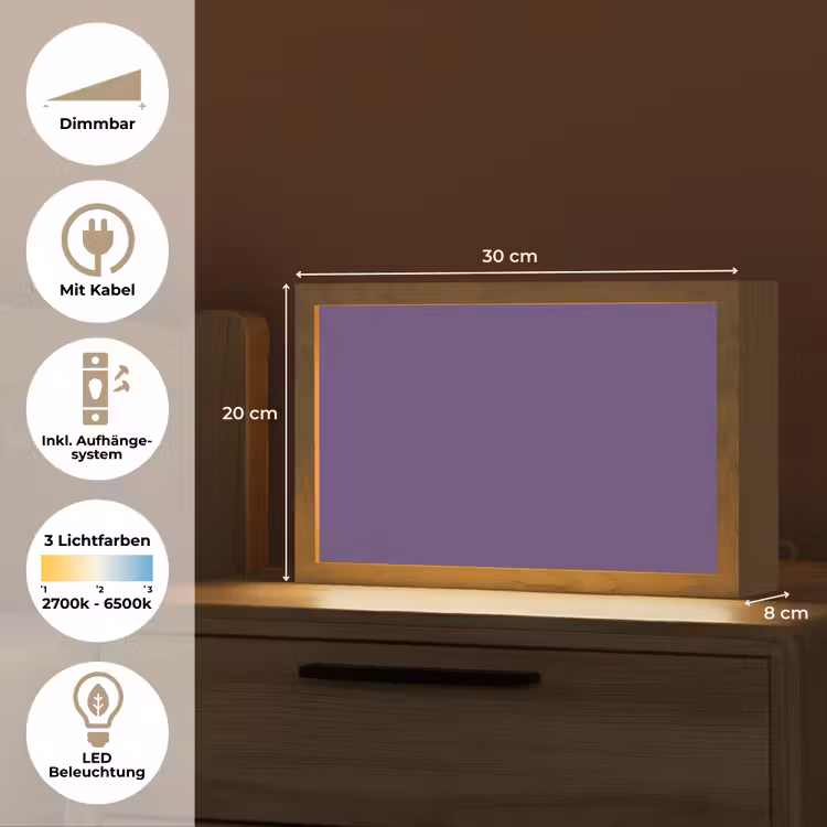 Deep - Plum - Paars Light Box met kabel (Tafellamp) klein 924 -USP_DE