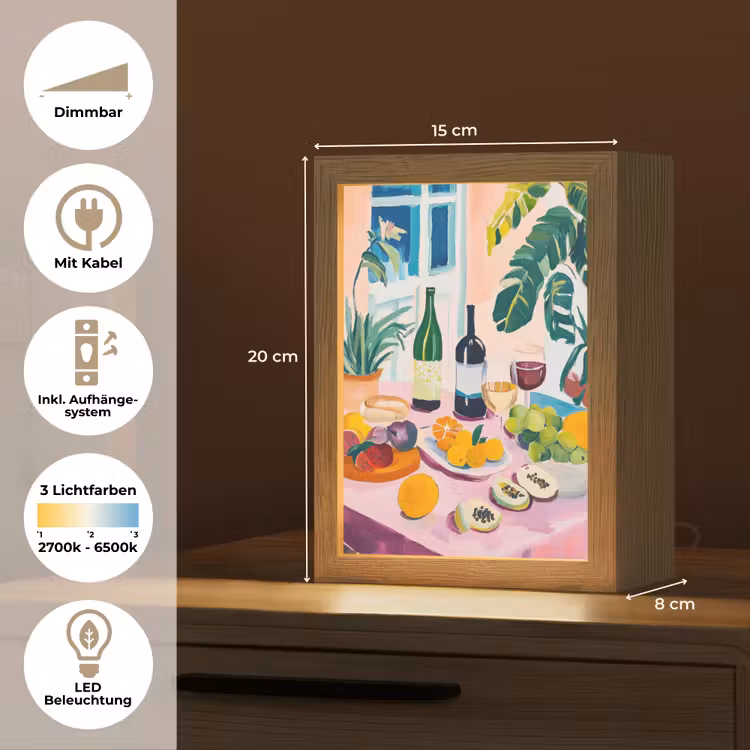Tafel - Wijn - Fruit Light Box met kabel (Tafellamp) klein -USP_DE