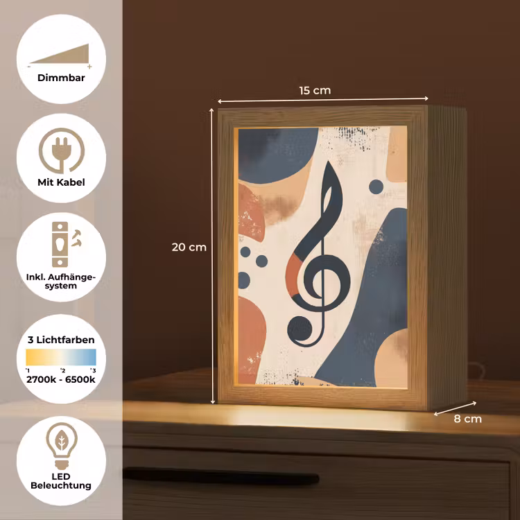 Sleutel - G - Abstract - Beige Light Box met kabel (Tafellamp) klein -USP_DE