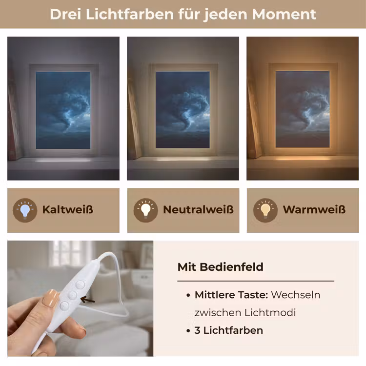 Tornado - Duister - Wolken Light Box met kabel (Tafellamp) klein -USP_lichtkleurDE