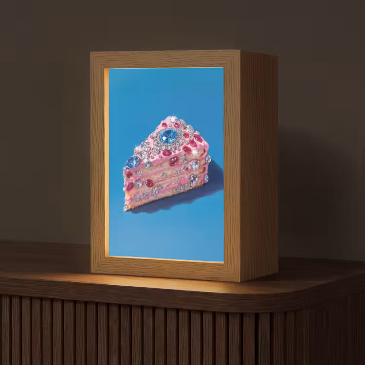 Taart - Edelstenen - Glitters - Roze Light Box met kabel (Tafellamp) klein -z3d_website