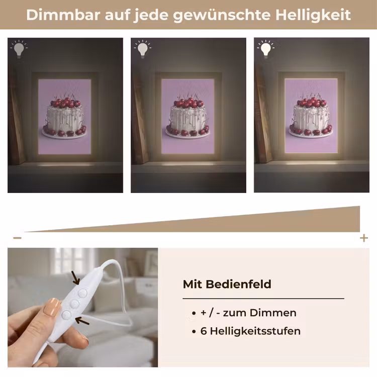 Taart - Kersen - Juwelen - Rood Light Box met kabel (Tafellamp) klein -USP_dimbaarDE
