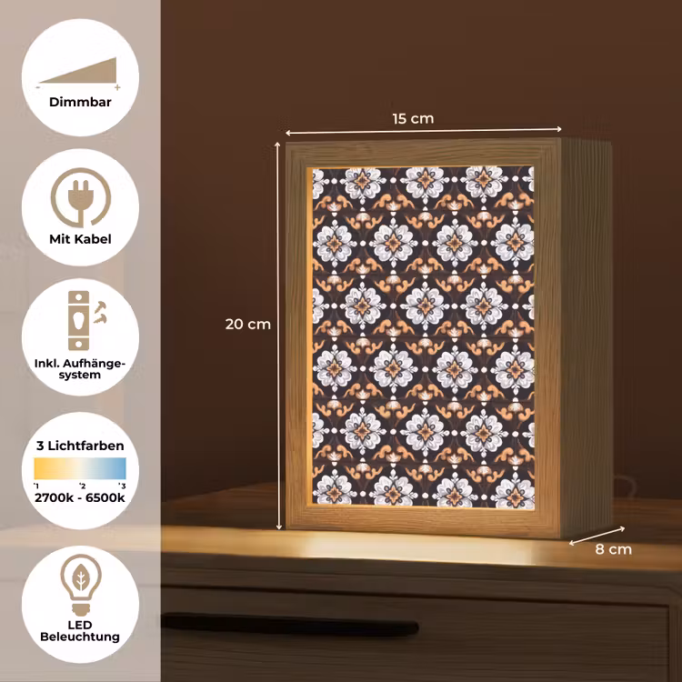 traditioneel - Element - Kleurrijk Light Box met kabel (Tafellamp) klein 925 -USP_DE