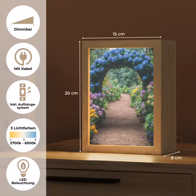 Doorkijk - Bloemen - Hortensia - Pad Light Box met kabel (Tafellamp) klein -USP_DE