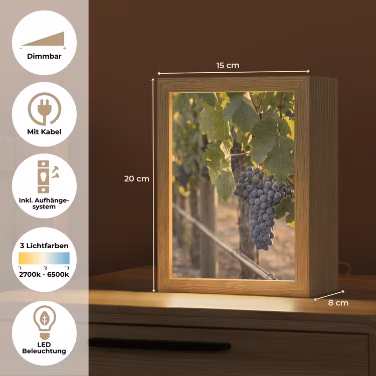 Druiven - Wijngaard - Zonlicht Light Box met kabel (Tafellamp) klein -USP_DE