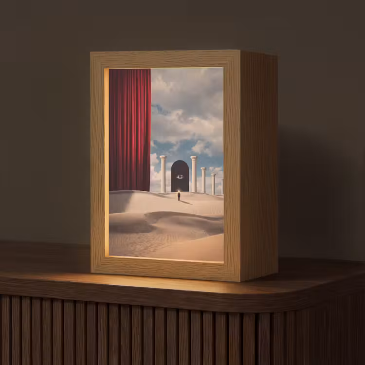 Tischlampe - Traum – Wüste – Auge - Droom - Woestijn - Oog Light Box met kabel (Tafellamp) klein