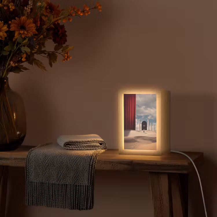Tischlampe - Traum – Wüste – Auge - Droom - Woestijn - Oog Light Box met kabel (Tafellamp) klein