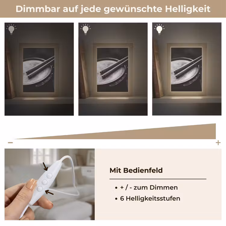 Trommel - Close-up - Drumstokken - Zwart Light Box met kabel (Tafellamp) klein -USP_dimbaarDE