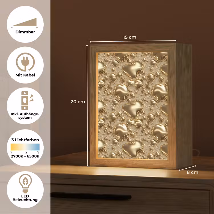 Druppels - Organisch - Goud Light Box met kabel (Tafellamp) klein 925 -USP_DE
