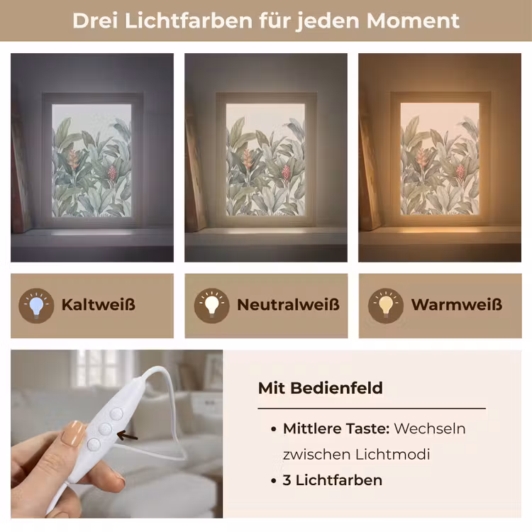 Tropisch - Planten - Modern - Groen Light Box met kabel (Tafellamp) klein -USP_lichtkleurDE