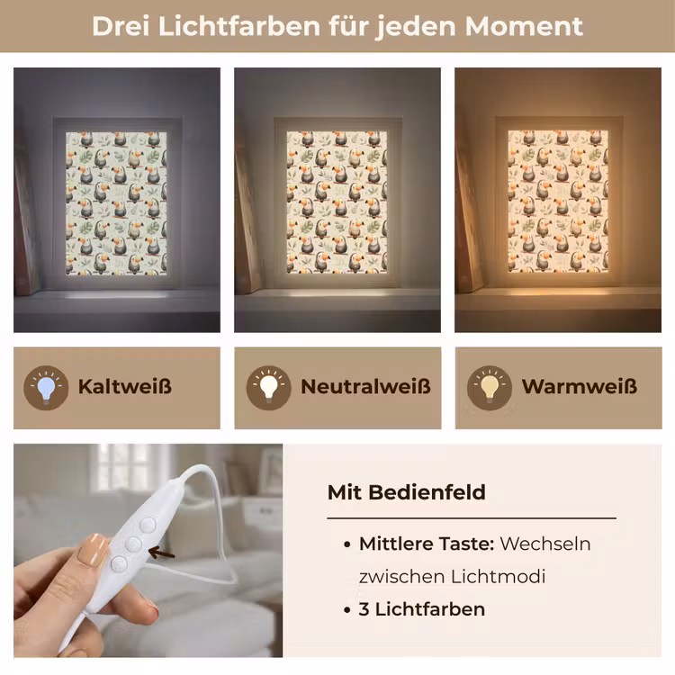 Toekans - Exotisch - Kleurrijk Light Box met kabel (Tafellamp) klein 925 -USP_lichtkleurDE