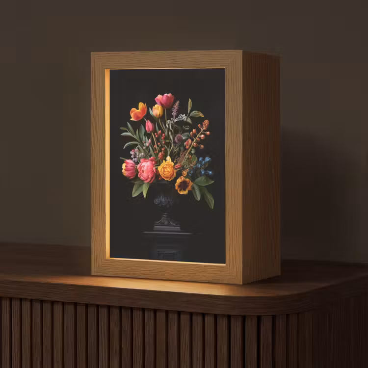 Tulpen - Bessen - Boeket - Vaas Light Box met kabel (Tafellamp) klein -z3d_website