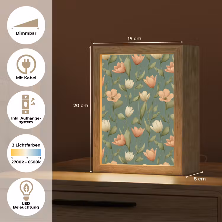 Tulpen - Botanisch - Groen Light Box met kabel (Tafellamp) klein 925 -USP_DE