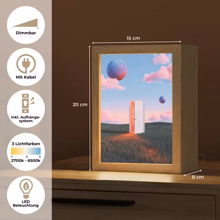 Tischlampe - Tür – Fantasie – Raum - Deur - Fantasie - Ruimte Light Box met kabel (Tafellamp) klein